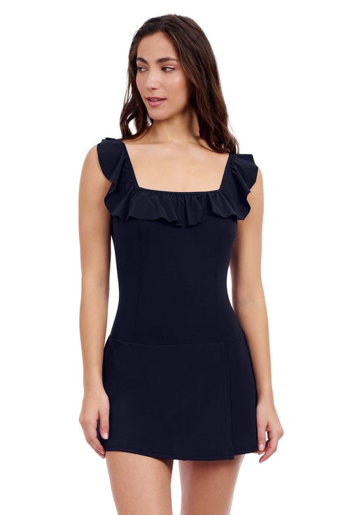 Gottex Profile By Gottex Tutti Frutti Square Neck Ruffle Swimdress