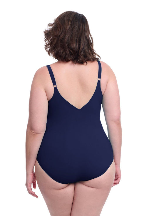 Gottex Profile By Gottex Tutti Frutti Plus Size Asymmetrical Ruffle Surplice One Piece