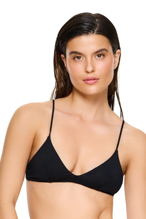Gottex Flirtt Solid Black V-Neck Bikini Top