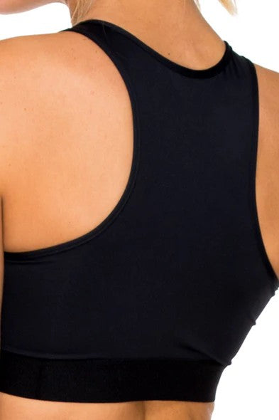 Luli Fama Trinidad Laser Cuts Elastic Band Sports Bra