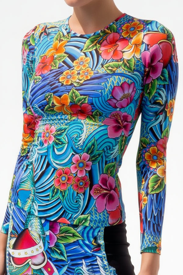 Luli Fama Inked Babe Long Sleeve Inked Top
