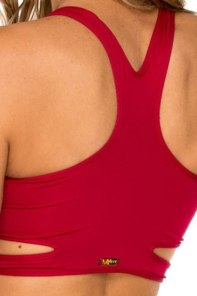 Luli Fama Azucar Zipper High Neck Racer Back Sports Bra