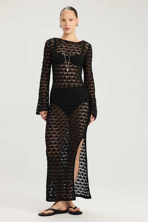 Gottex Beach Life Rama Open Back Crochet Maxi Dress