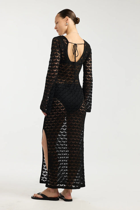 Gottex Beach Life Rama Open Back Crochet Maxi Dress