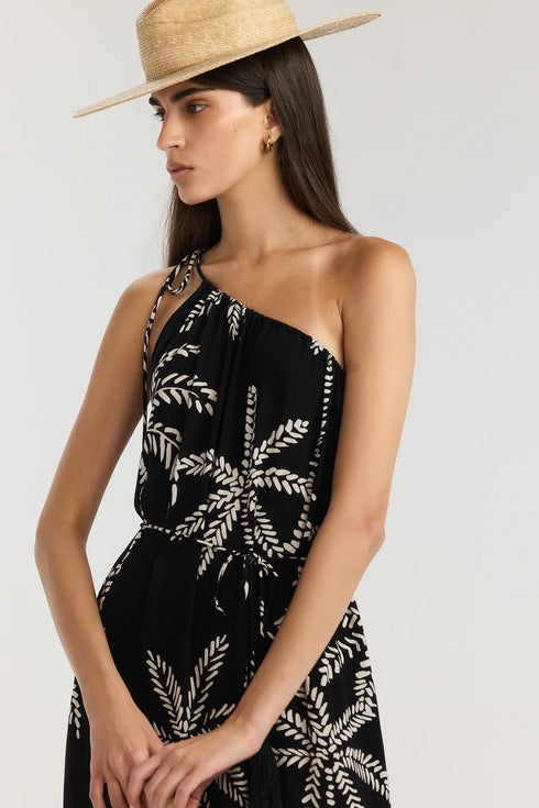 Gottex Beach Life Resort Palm One Shoulder Maxi Dress