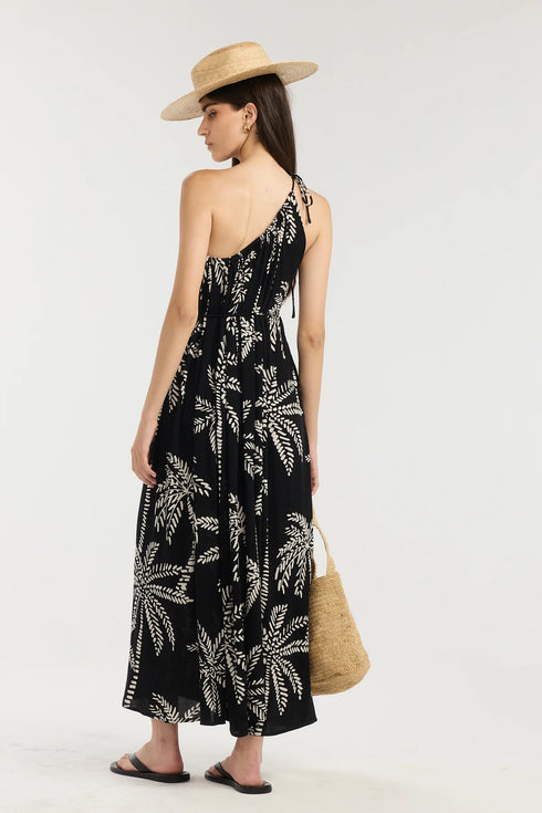Gottex Beach Life Resort Palm One Shoulder Maxi Dress