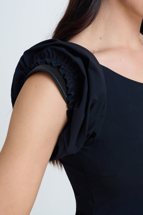 Gottex Modest Puff Sleeve High Neck One Piece