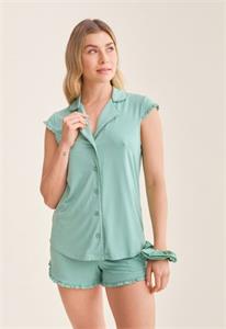 Fleur't Shortie Pj Set With Scrunchie
