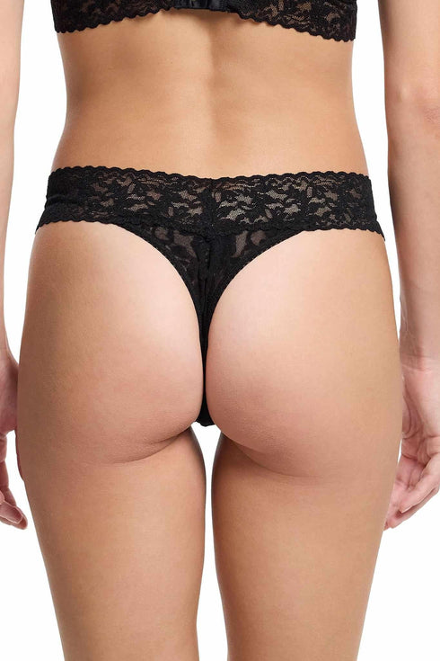 Hanky Panky 3 Pack Signature Lace® Low Rise Thongs Black