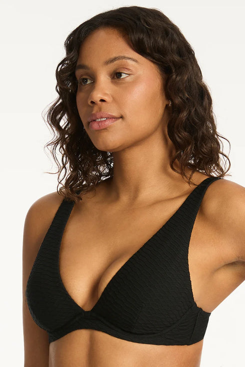 Sea Level Honeycomb Longline Bra Top