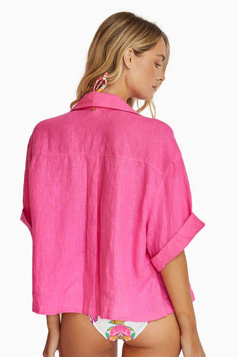 PQ Swim Hot Pink Linen Top