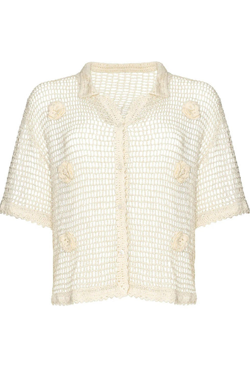 PQ Swim Ivory Flower Top