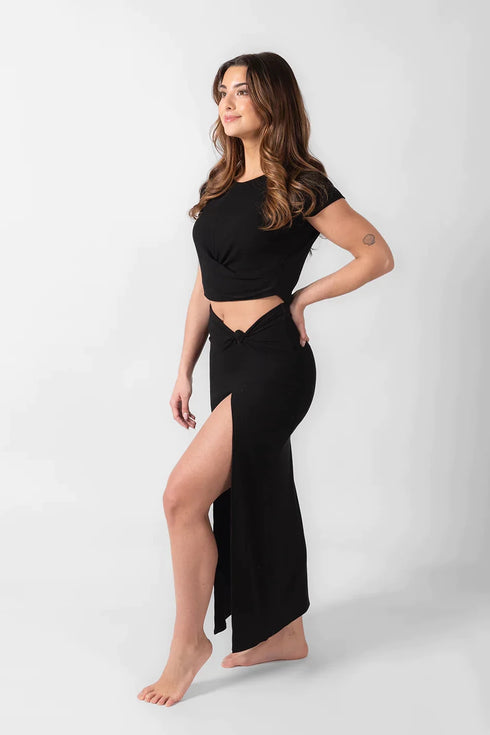 Koy Resort Laguna Rib Twisted Crop Top