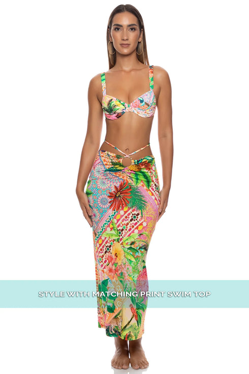 Luli Fama Opulent Eden Ring Maxi Skirt