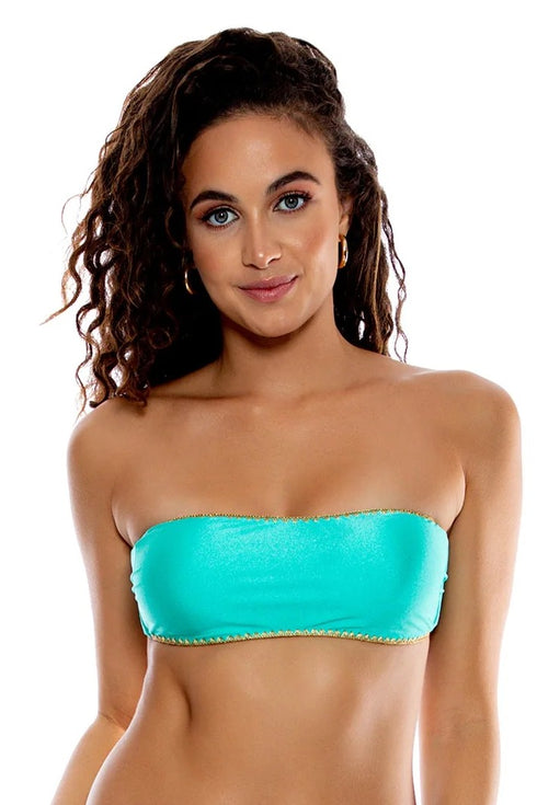 Luli Fama Luli Chic Luxe Stitch Free Form Bandeau Top