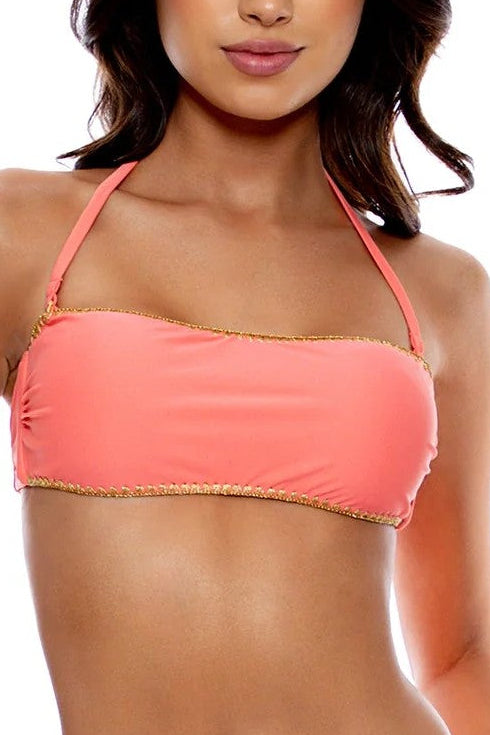 Luli Fama Luli Chic Luxe Stitch Free Form Bandeau Top