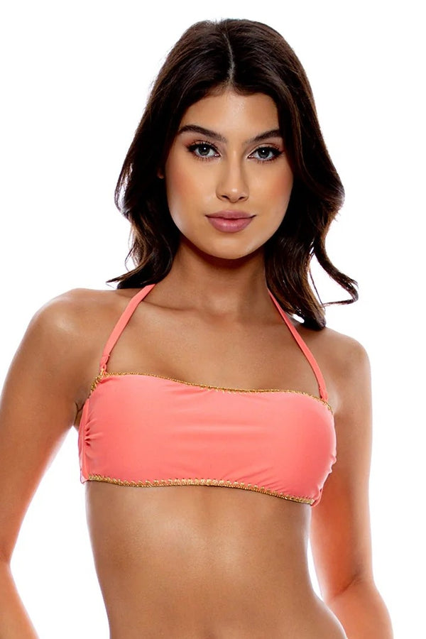 Luli Fama Luli Chic Luxe Stitch Free Form Bandeau Top