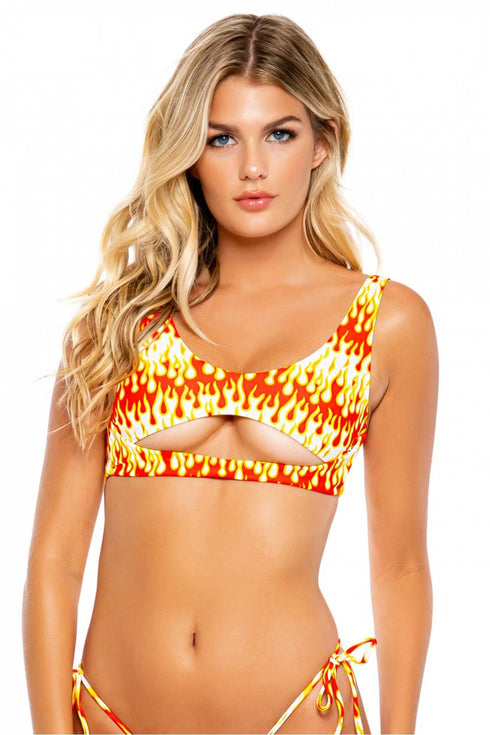 Luli Fama Flame Of Love Open Front Bralette
