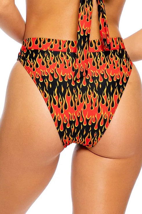 Luli Fama Flame Of Love High Leg Banded Waist Bottom