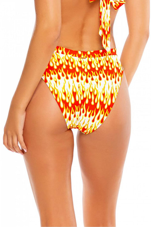 Luli Fama Flame Of Love High Leg Banded Waist Bottom