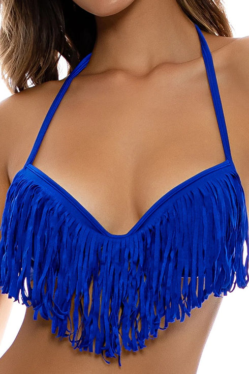 Luli Fama Cosita Buena Plunge Push Up Fringe Underwire