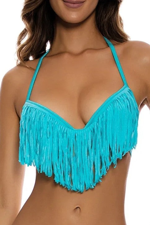 Luli Fama Cosita Buena Plunge Push Up Fringe Underwire