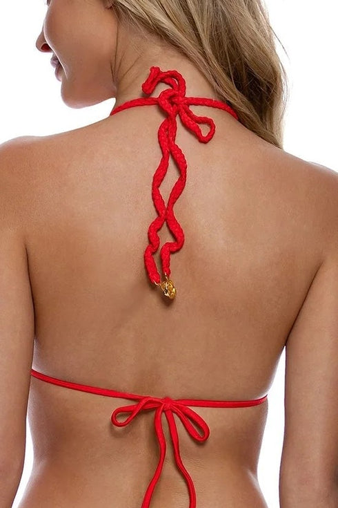 Luli Fama Cosita Buena Zig Zag Knotted Cut Out Triangle Top