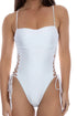 Luli Fama Cosita Buena Square Neck Laced Up One Piece