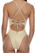 Luli Fama Cosita Buena Square Neck Laced Up One Piece