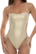Luli Fama Cosita Buena Square Neck Laced Up One Piece
