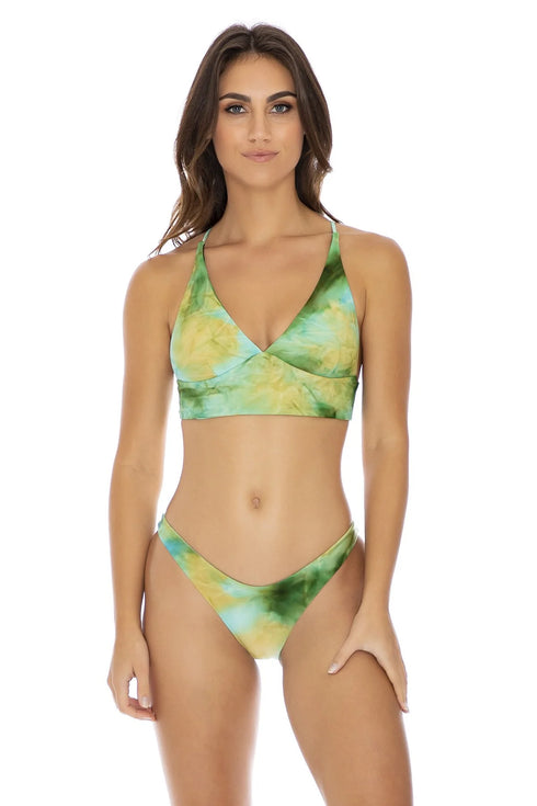 Luli Fama Off Duty Mermaid Cross Back Bustier Top