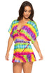 Luli Fama Afterglow Playera Stitched V-neck Ruffle Dress