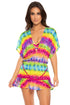 Luli Fama Afterglow Playera Stitched V-neck Ruffle Dress