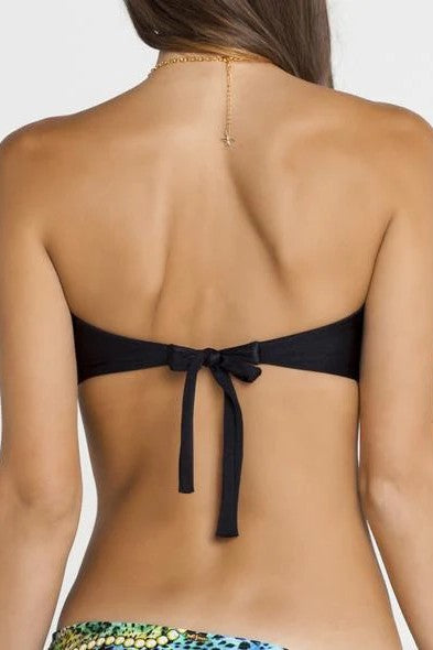 Luli Fama Verano de Rumba Multi Strings Triangle Bikini Top in Black