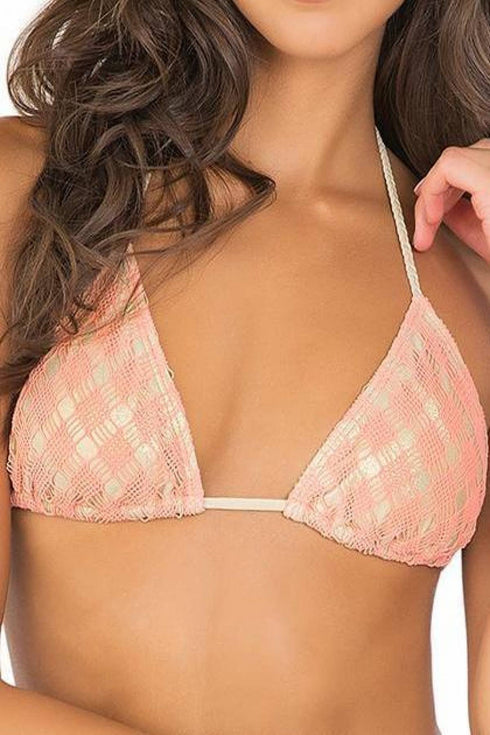 Luli Fama Diamantes De Coral Braided Triangle Top