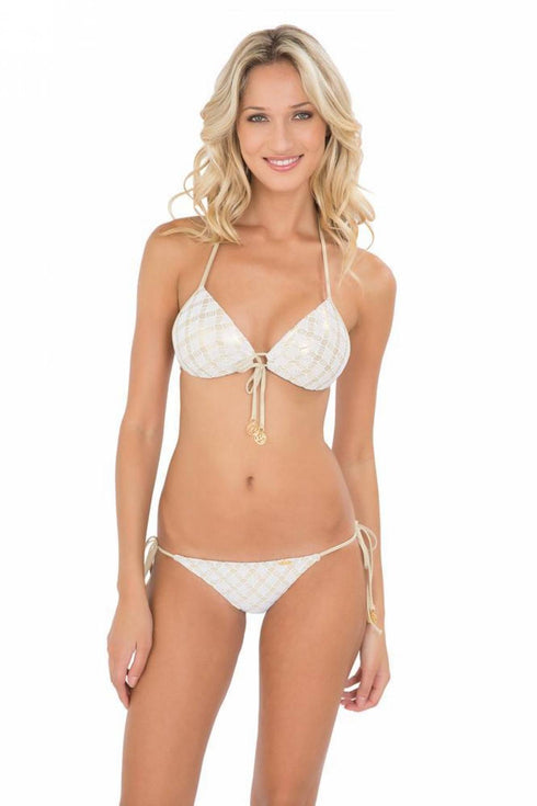 Luli Fama Diamantes De Coral Tieside Ruched Full Bottom