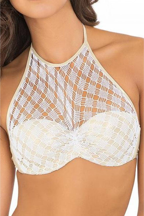 Luli Fama Diamantes De Coral Crochet Sheer Front Und Push-up