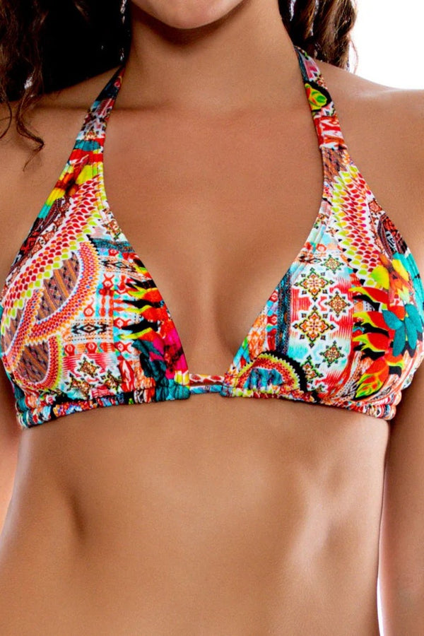 Luli Fama Chasing Waterfalls Triangle Halter Top
