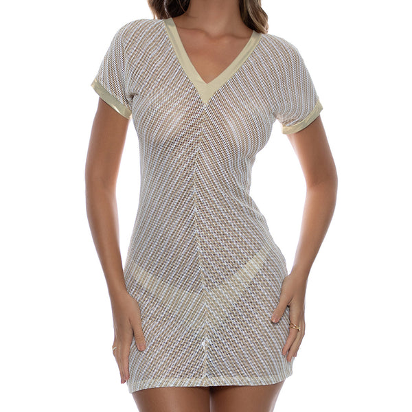 Luli Fama Desert Babe VNECK BODYCON DRESS