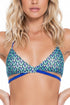 Luli Fama Blue Kiss Cross Over Halter Top