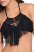 Luli Fama Heart Of A Hippie Weave Fringed Halter Top