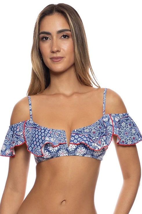 Luli Fama Naughty Girl V Ruffle Top