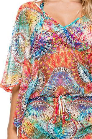 Luli Fama Encantadora CABANA V NECK DRESS