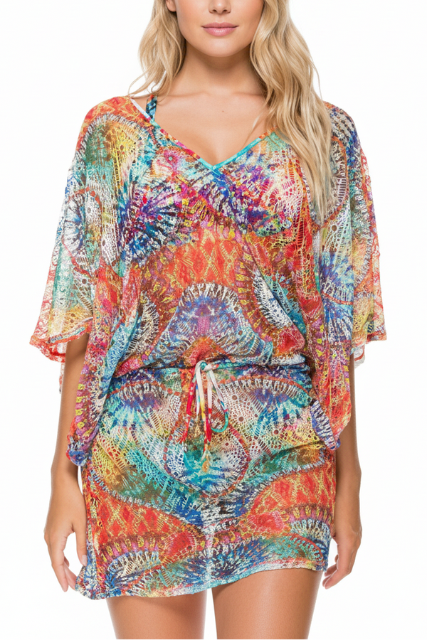 Luli Fama Encantadora CABANA V NECK DRESS