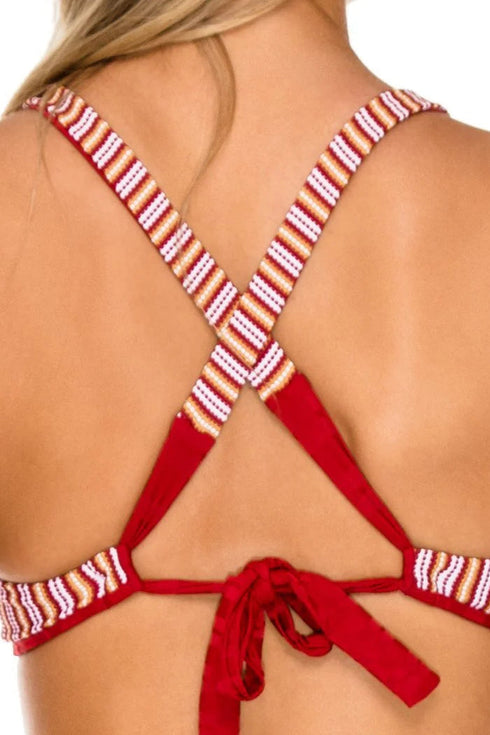Luli Fama Torre De Oro Reversible Cross Back Halter Top