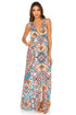 Luli Fama Maestranza Crystallized V Neck Long Dress