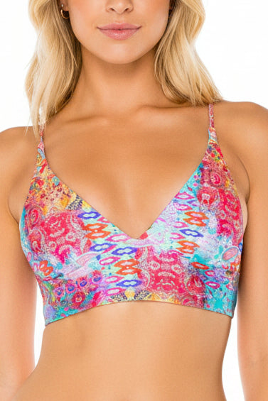 Luli Fama La Mezquita Reversible Halter Cross Back Bustier Top