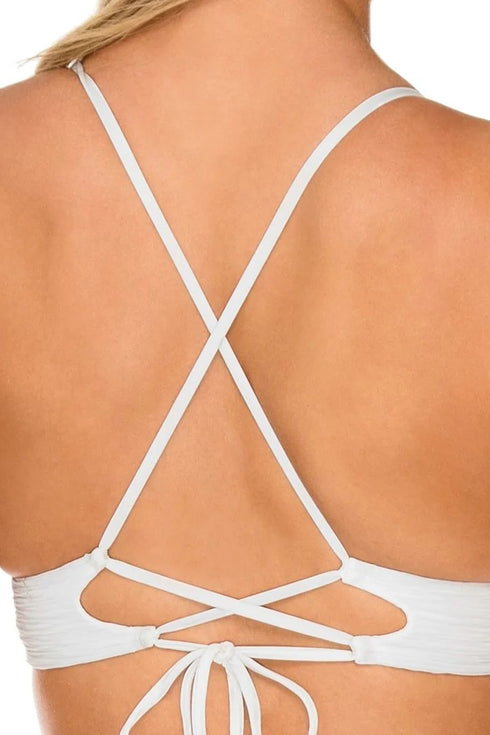 Luli Fama Buleria Halter Cross Back Bustier Top