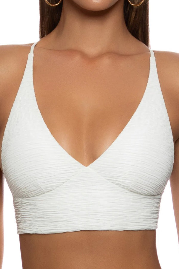 Luli Fama Buleria Halter Cross Back Bustier Top