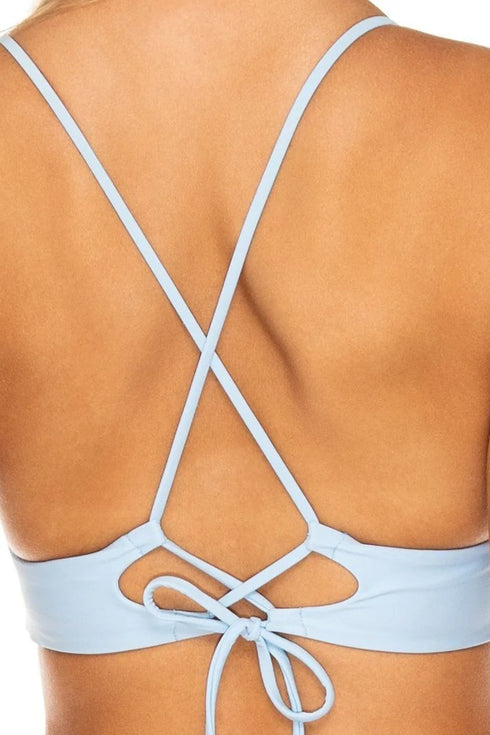 Luli Fama Plaza España Halter Cross Back Bustier Top
